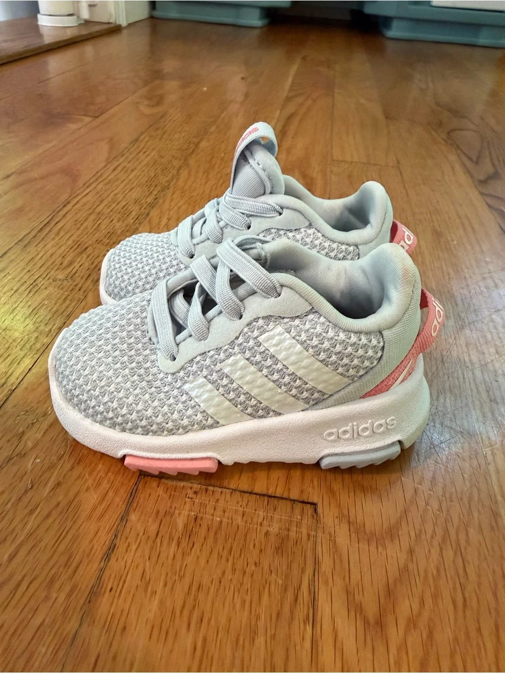 adidas Kids Light blue and Pink Mesh Sneakers